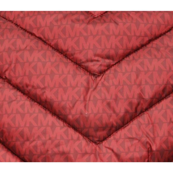 Michael Kors MK Logo Hooded Puffer Vest Jacket Dark Brandy XS $250 Nwt - Picture 4 of 4